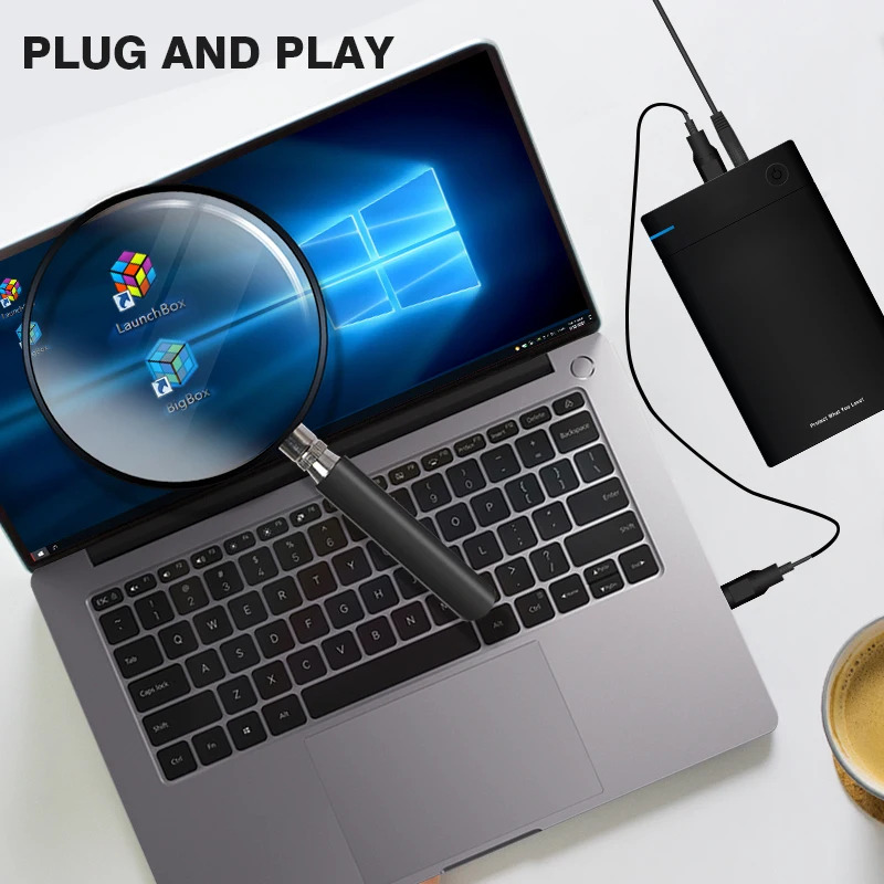 Launchbox Hard Drive Built-in 45000 Retro Games For PSP/PS3/PS2/PS1/Game Cube/X BOX Portable HDD For Windows PC Gift For Kids. 