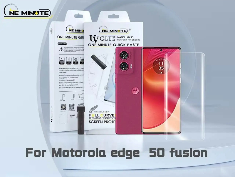 Motorola Edge 50 Fusion Curved UV Tempered Glass Screen Protector with Installation Kit. 