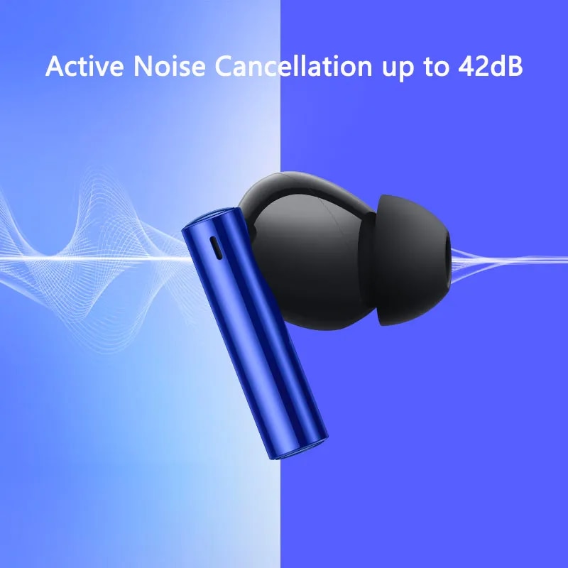 Global Version realme buds air 3 Bluetooth 5.2 long battery life Earphone 42dB Active Noice Cancelling Headphone IPX5 Waterproof. 