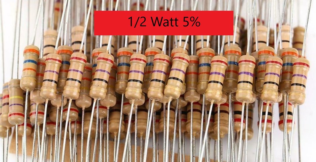 50Pcs- 1/2 Watt 1.5 Ohm Resistor 1/2W 1.5 Ohm Carbon Film Resistor 1.5 Ohm Half Watt Resistance 0.5 Watt 5% Tolerance Fixed Resistors Passive Components 2 Pin Leads Terminals. 