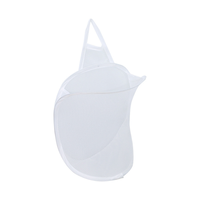 Mesh Small Wall Laundry Baskets, Hanging Laundry Hamper, for Hotel, University Dormitory Use White Easy Install Easy to Use