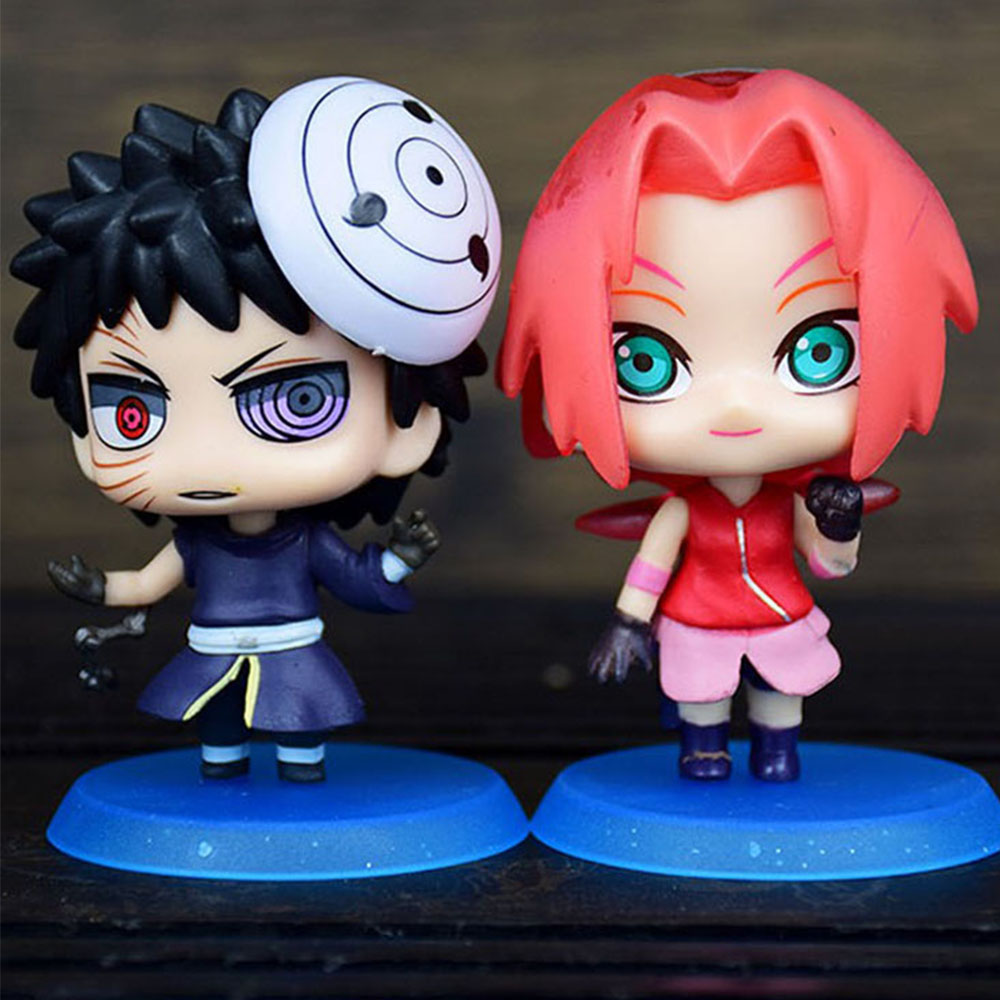 Hot 6pcs/set Naruto Shippuden Anime figure Hinata Sasuke Itachi Kakashi Obito action Figures Q Version PVCToys Dolls Kid Gift. 