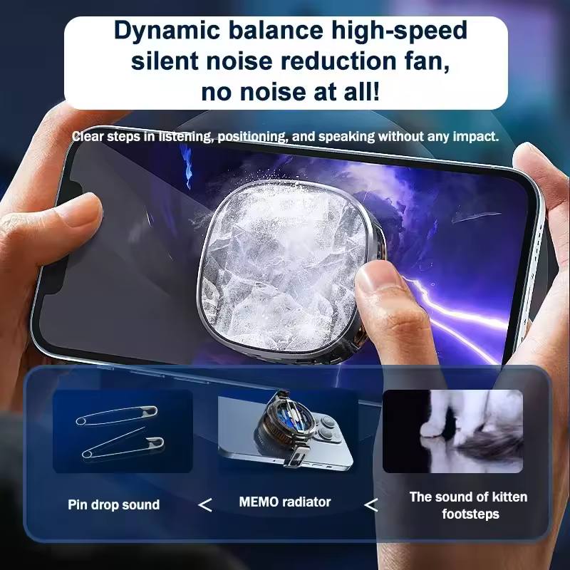 MEMO CX06 Mobile Phone Cooler Freeze Semiconductor Cooling Fan Radiator for IOS Android Magnetic/Back Clip 2 IN 1 Cool Heat Sink. 