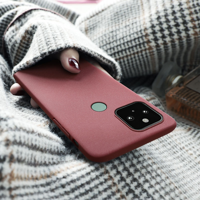 Tokifu For Google Pixel 5 Back Cover Matte Simple Solid Color Soft Silicone TPU Case. 