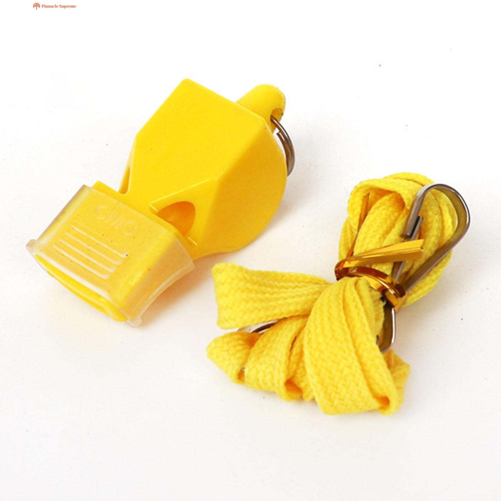 The whistle comes with a lanyard, each whistle has a lanyard, the lanyard is made of durable material and soft texture, you can easily hang it around your neck or on the wall to help you free your hands.. 
