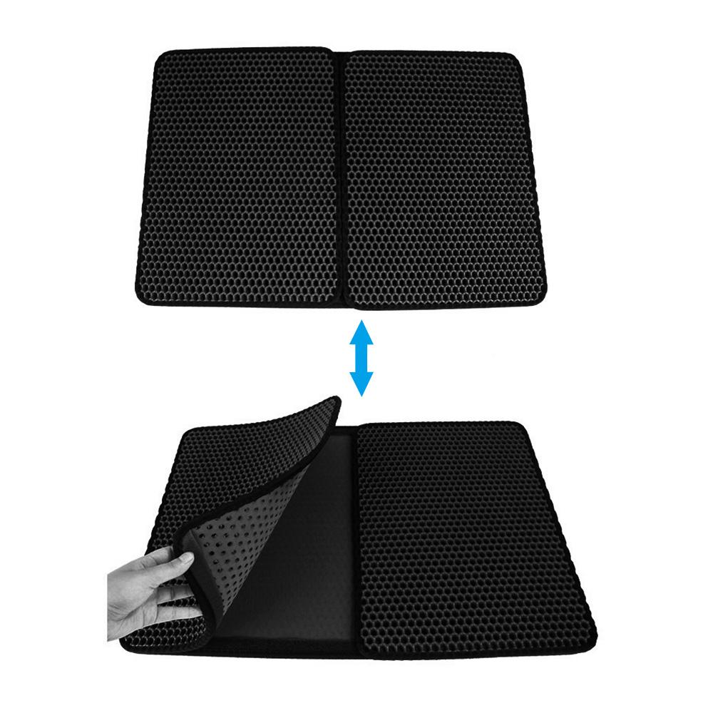 Cat Litter Mat Trapper Double Layer Foldable EVA Cat Litter Trapping Pad with Honeycomb Design Cats Accessories. 