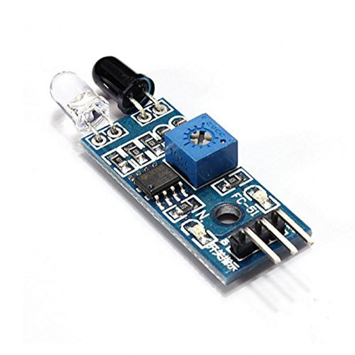 2 LED IR Obstacle Sensor Transmitter & Receiver IR Obstacle Sensor Infrared Proximity Sensor IR Infrared Obstacle Avoidance Sensor Smart Car Robot 3 Pin Reflective Photoelectric Module Electronics Circuitry & Parts
