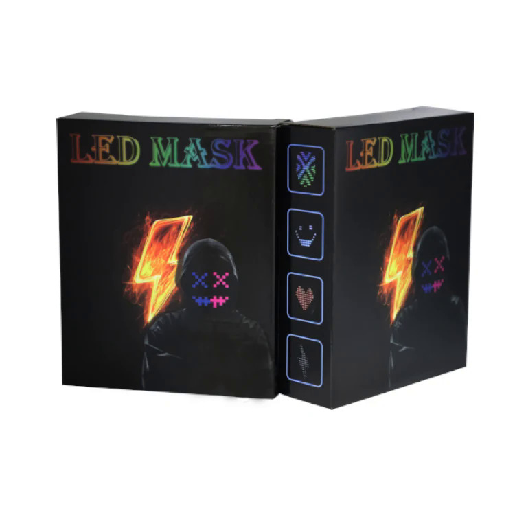 Halloween Light Up Mask with LED Screen Gesture Controlled Full Color LED Face Changing Luminous Mask Christmas Gift. 