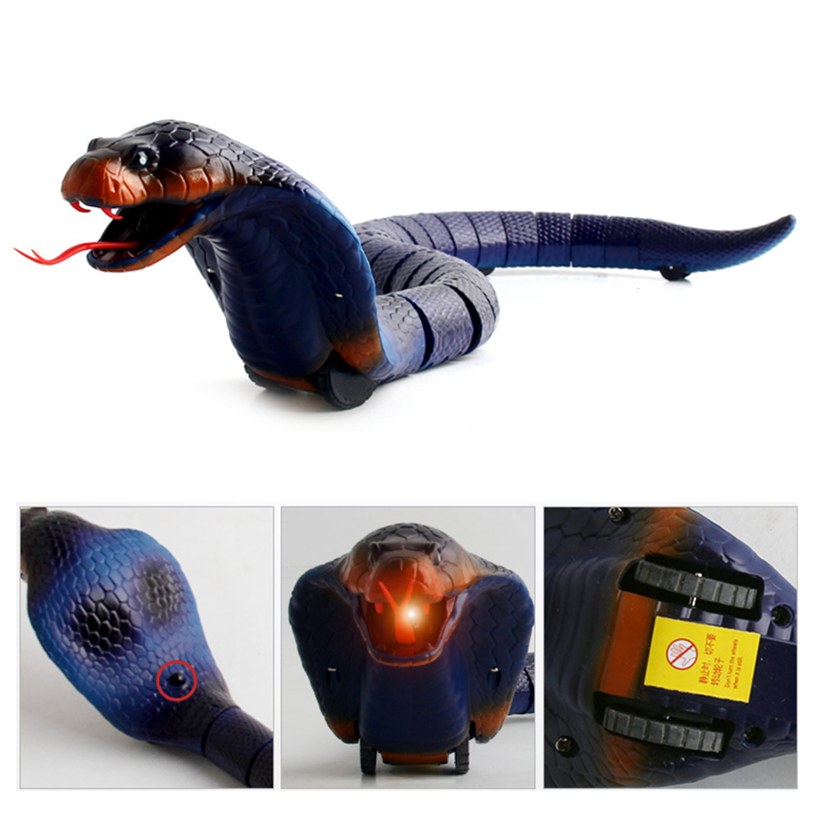 Infrared Remote Control Simulation Snake Realistic Modeling Animal Spoof Toy. 