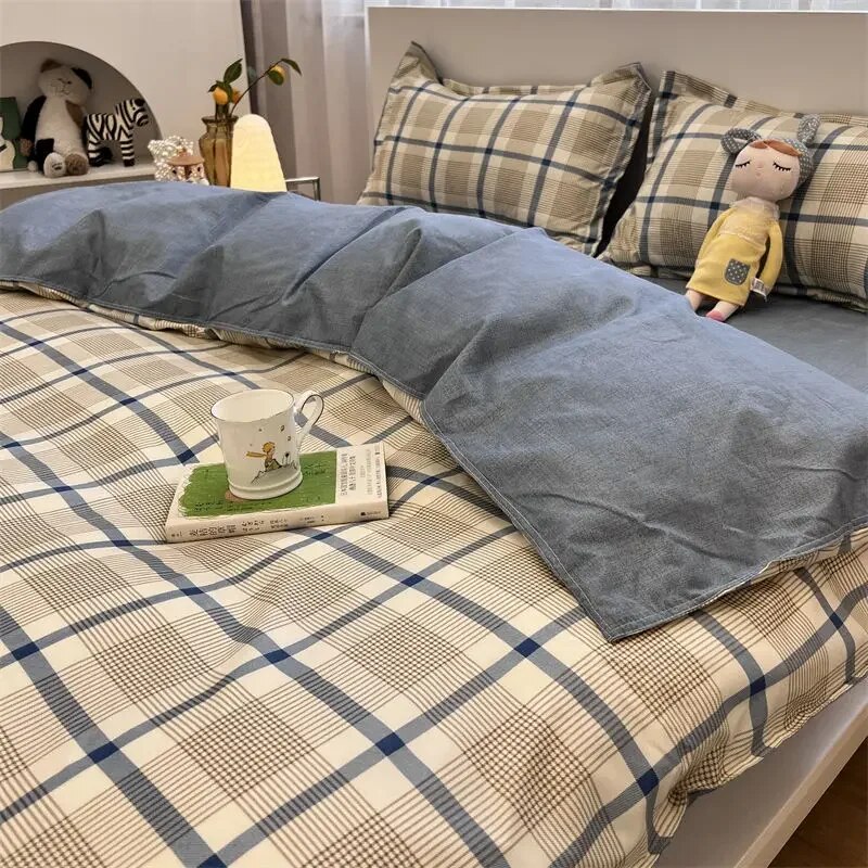 Korean Bedding, Single and Double in Style, Student Dormitory, Three Piece Set, Bed Sheets, Quilt Cover, Four Piece Set. 