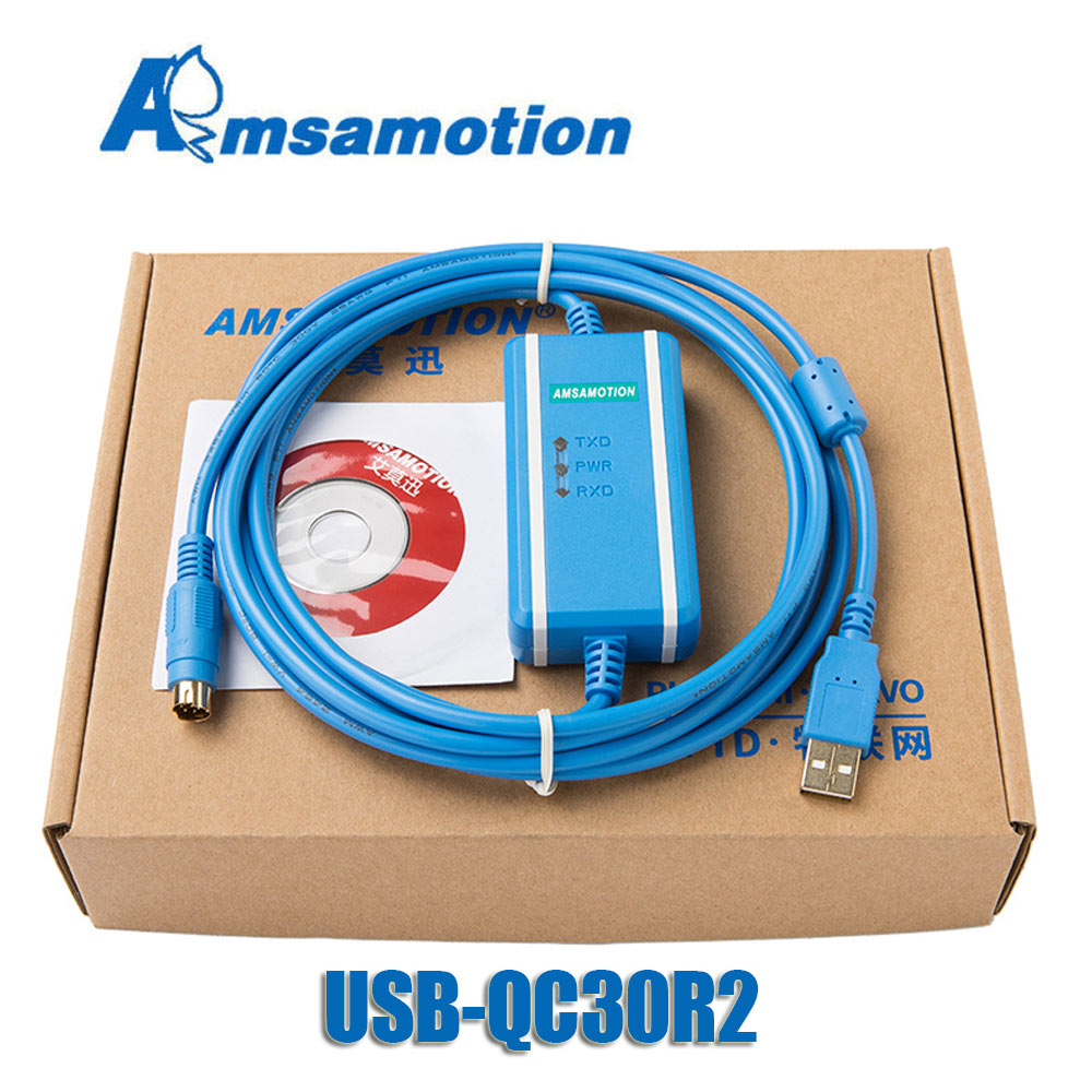 USB-QC30R2 For Mitsubishi Q Series PLC Programming Cable USB/RS232 Download Data Cable Support WIN7/XP. 