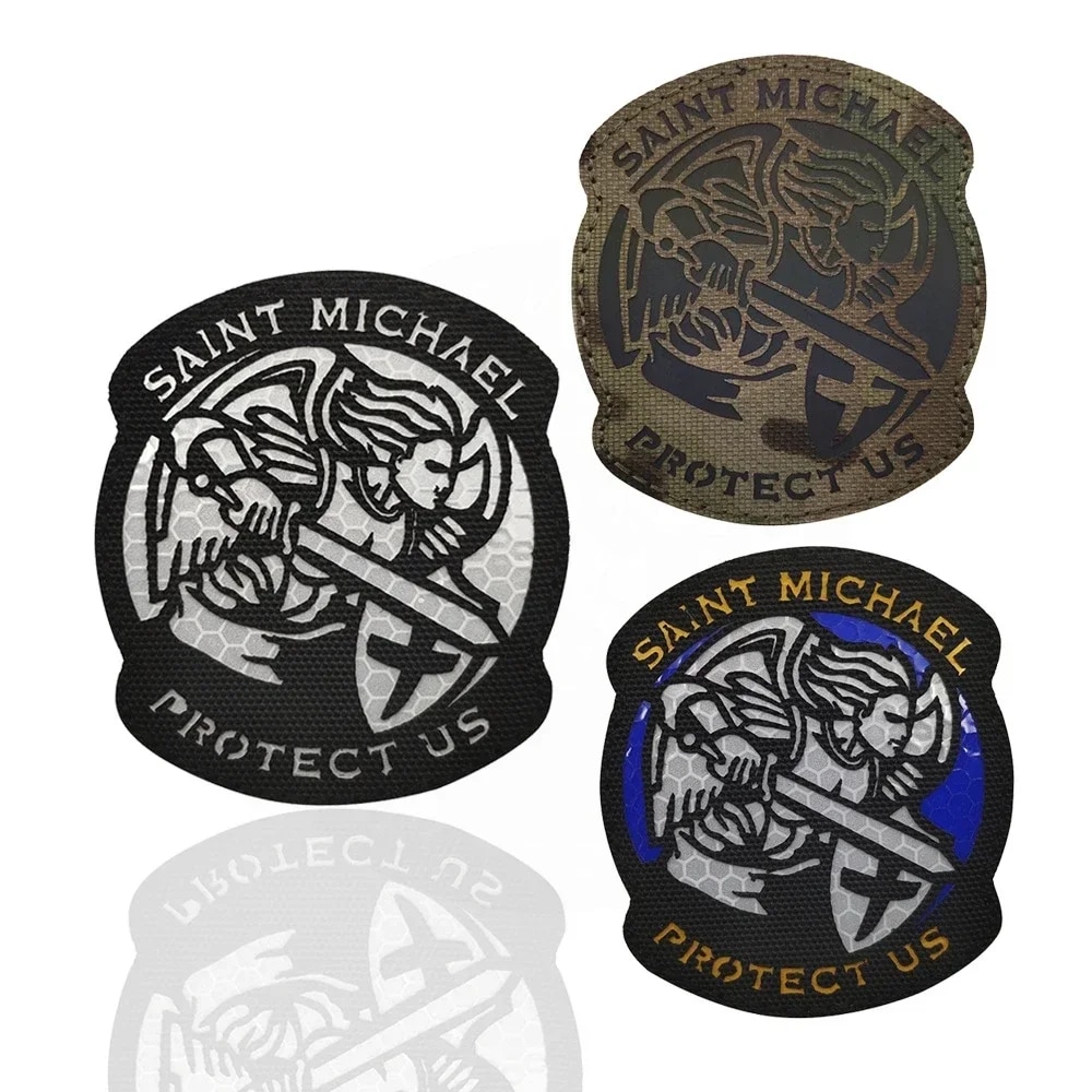 Michael St. Michael Morale Badge Archangel Reflective Hook and Loop Patch Saint Michael Protect Us Tactical Backpack Stickers. 