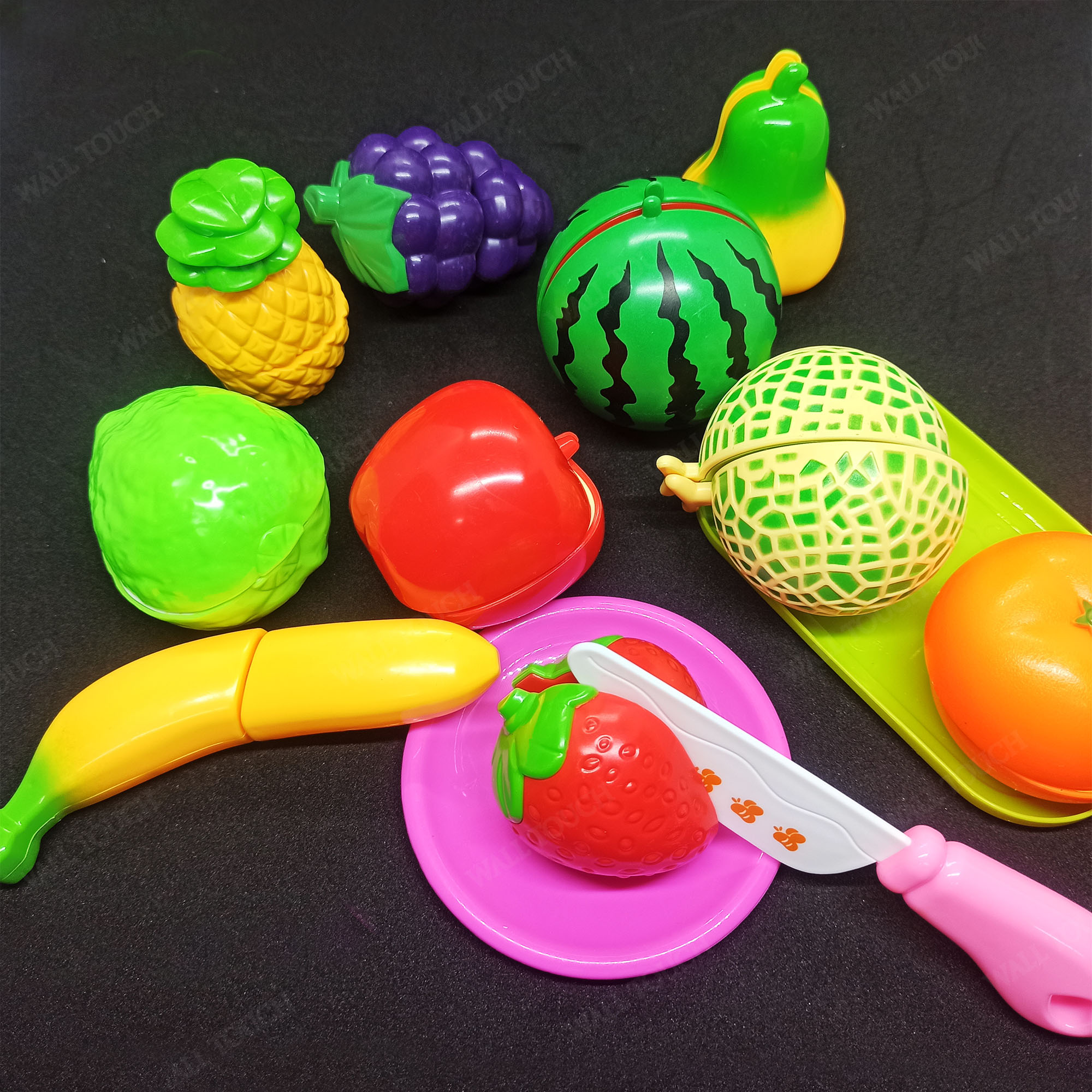 Play Food Toy cutting Fruit & Food cutter Set play Kitchen Kits early Education Toys for Girls 10 Pcs. 