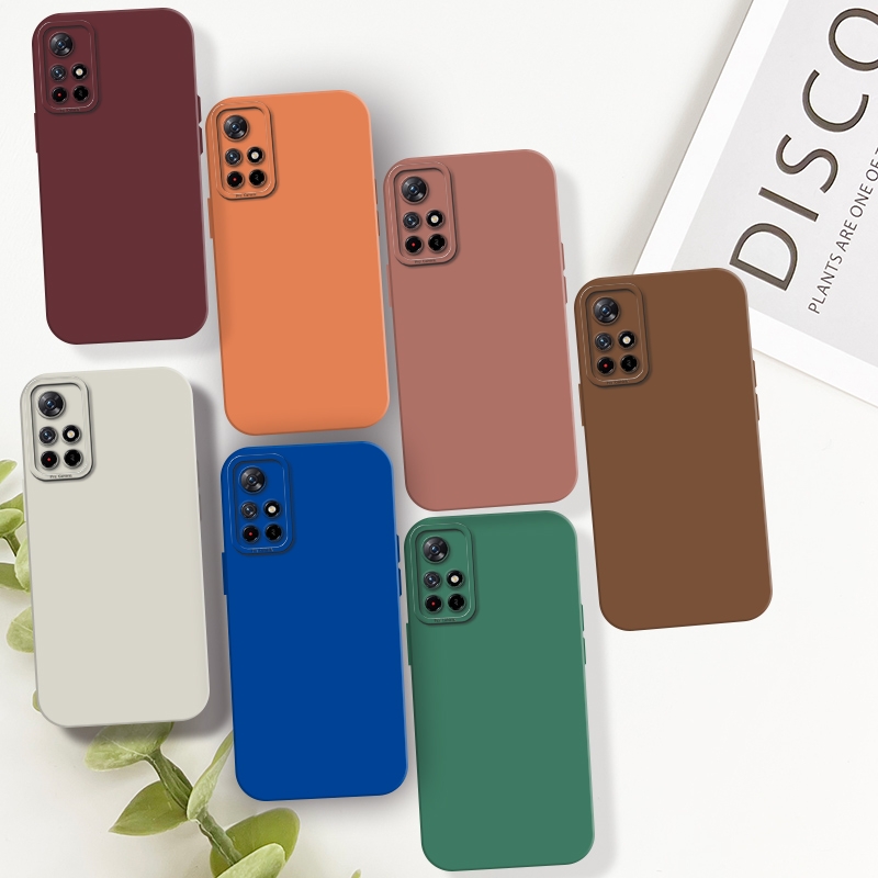 For Xiaomi Redmi Note 11T 5G Back Mobile Phone Case Simple Luxury Colorful Liquid Silicone Protect Lens Shockproof Full Soft Cover. 