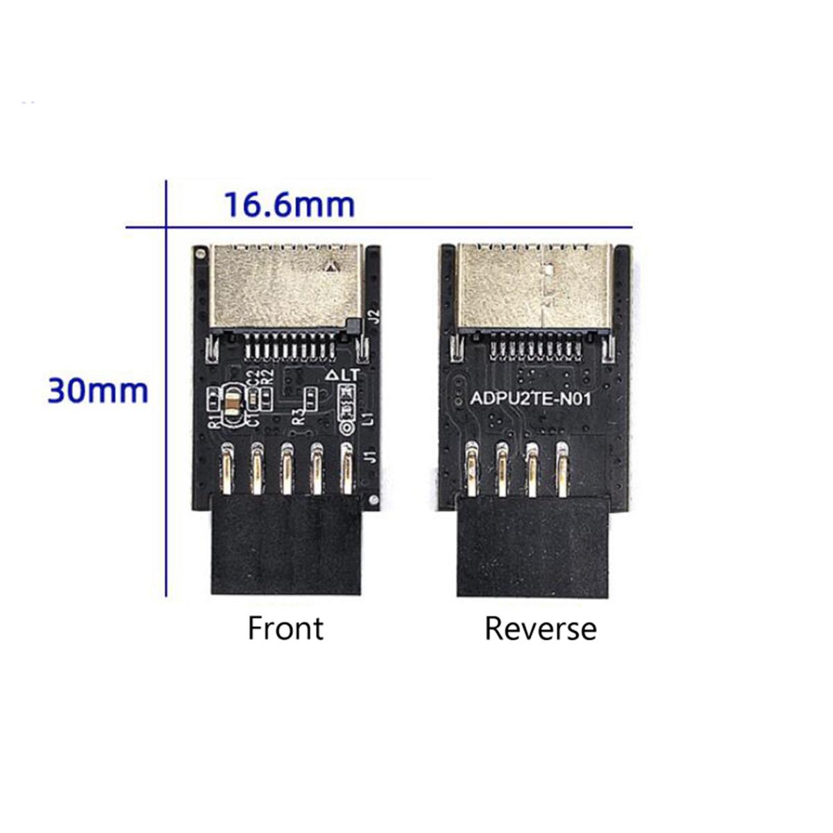Motherboard USB2.0 9Pin to TYPE-C A-KEY Front Connector Converter USB3.2 TYPE-E Interface Header Adapter Extender Card