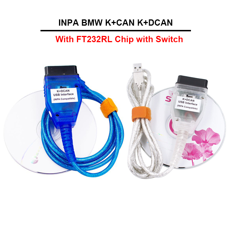 OBD2 Interface USB Cable For BMW INPA/Ediabas K+DCAN Scanner FT232RL Portable Driver Program Car Connector Code Diagnostic Tool