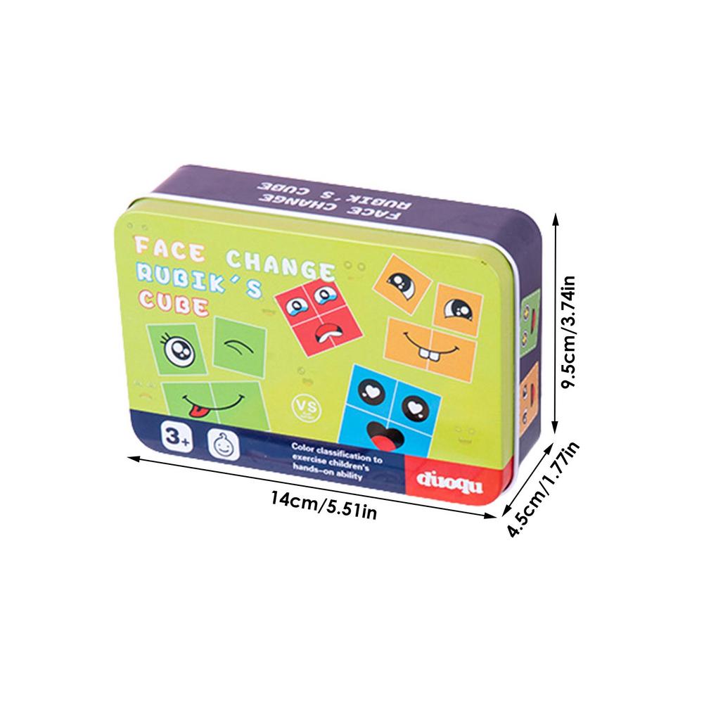 Wooden Expressions Matching Puzzles Face Changing Cubes Building Blocks Puzzle Game Family Board Game Toy With Box Educationa. 
