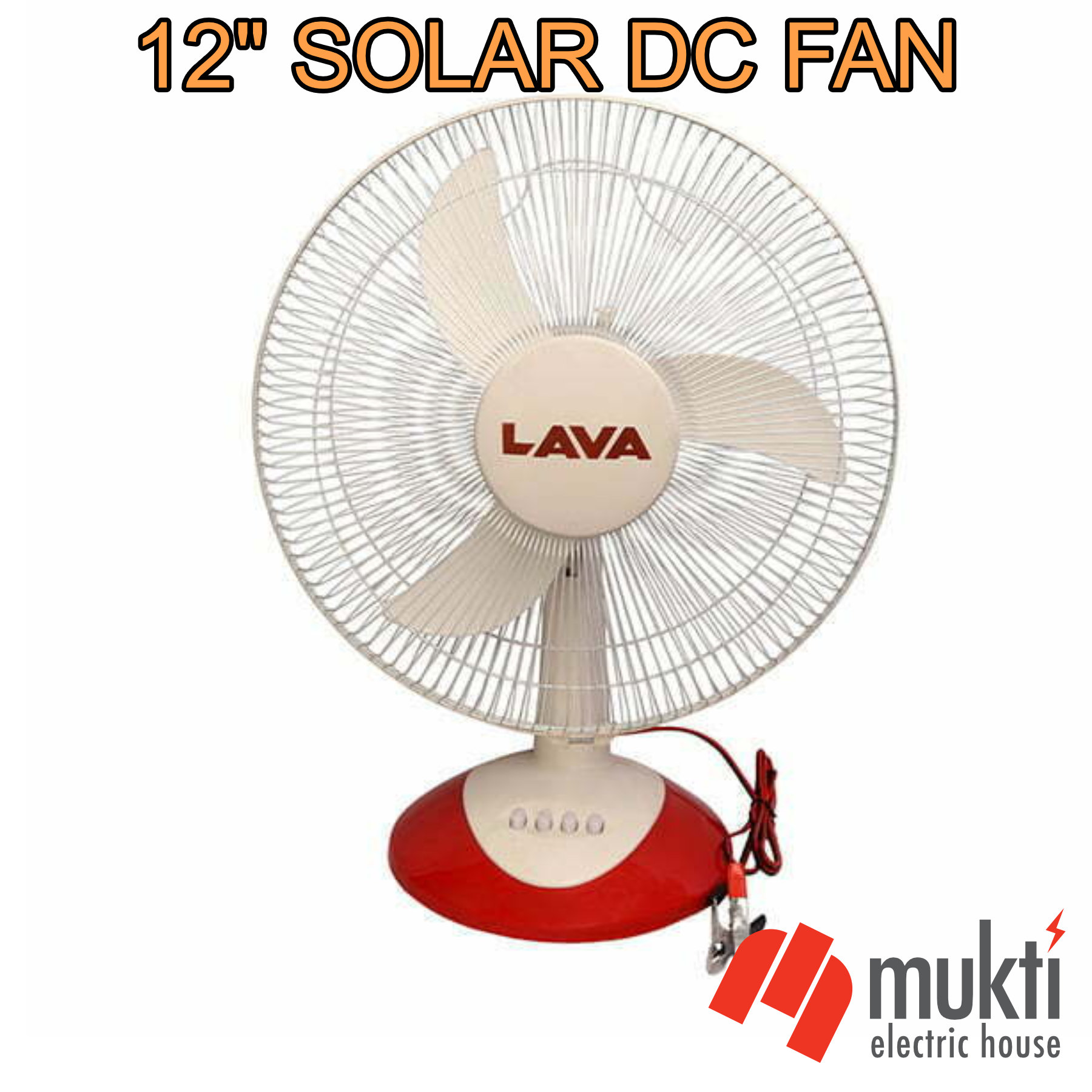 LAVA 12 inch 12V DC Solar Table fan Energy Saving 12” | Daraz.com.bd