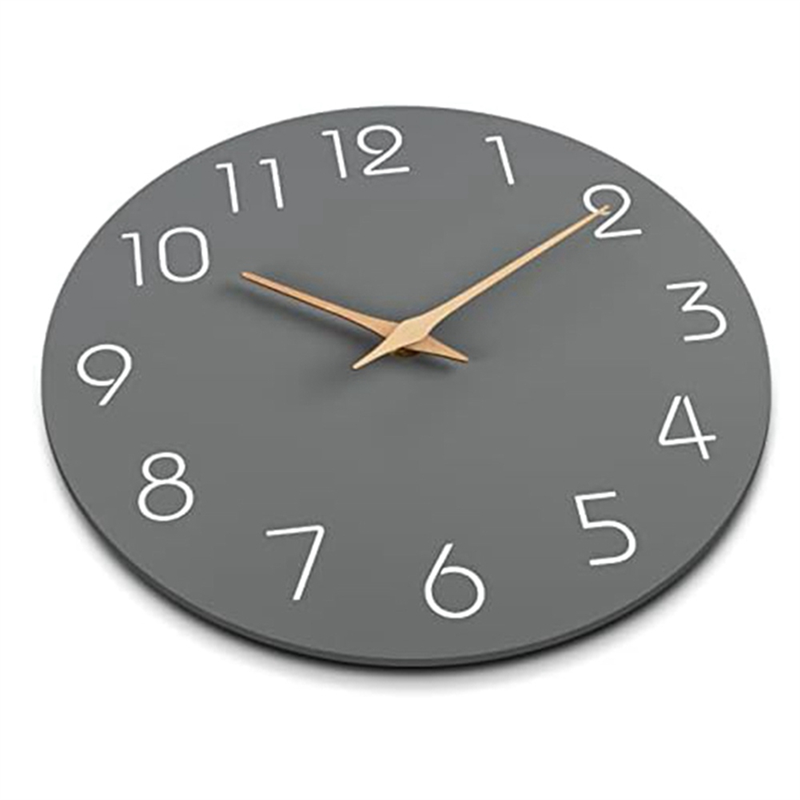 Wall Clock Silent Non-Ticking Wall Clocks Battery Operated - Modern Simple Wooden Clock Decorative Durable Easy Install Easy to Use. 