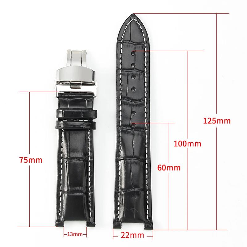 For Gucci Guess Cartier Pasa Men with Tool 20 22mm Watch Strap Bamboo Knot Pattern Concave Interface Genuine Leather Watchband. 