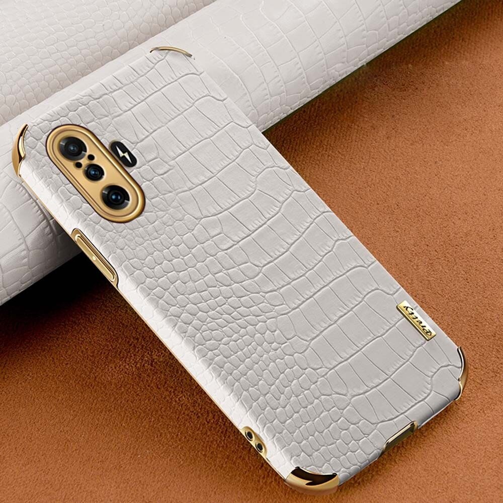 xprmy for Redmi K40 Gaming/POCO F3 GT 5G Phone Case Electro Plating Crocodile Pattern 3D Camera TPU Soft Shell Anti Drop Back Cover"