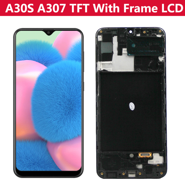 LCD With Frame For Samsung Galaxy A30s A307 Display Touch Screen Digitizer Assembly Replacement Parts A307F A307G. 