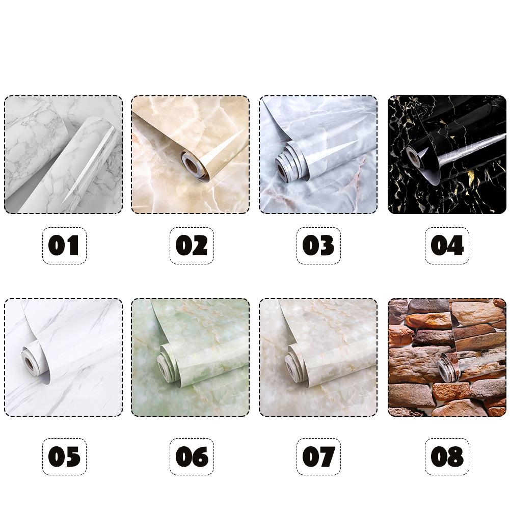 60x100cm 3D Marble Effect Wall Stickers Waterproof PVC Self-adhesive Wallpaper Home Decor. 