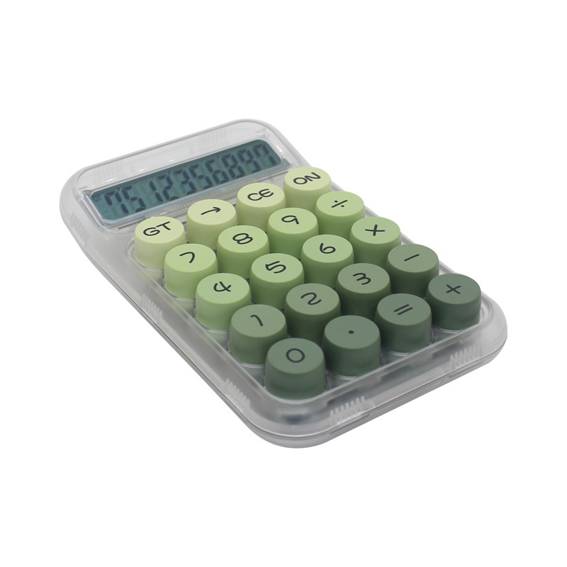 Simple gradient color keyboard transparent shell 10-digit desktop electronic office gift calculator cross-border wholesale. 