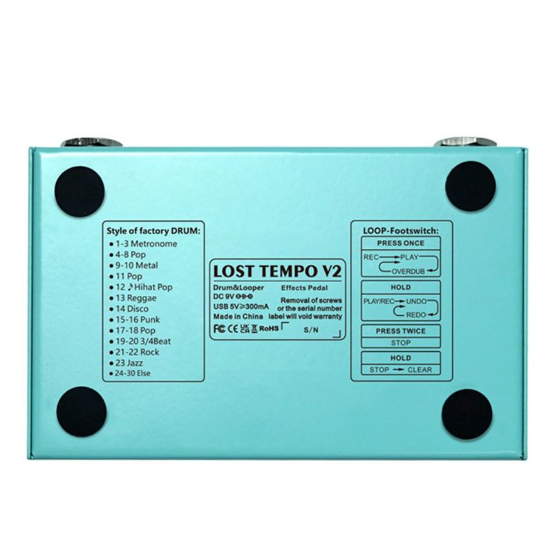 Guitar Effect Pedal Drum Looper Mini 2-In-1 Machine LOST TEMPO Effector Double Foot Switch Looper Pedal Easy to Use. 