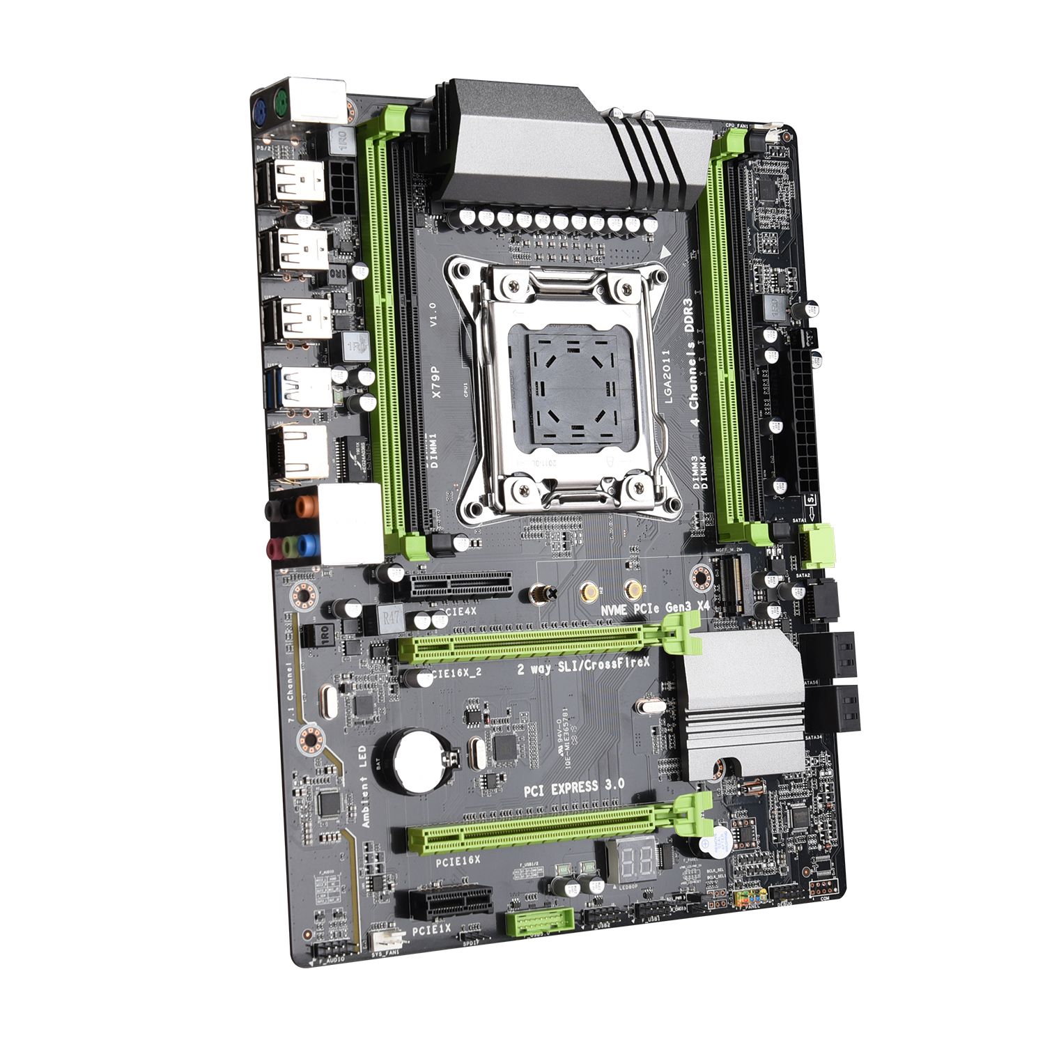 Promotion  X79P Motherboard LGA2011 ATX USB3.0 Sata3 Pci-E NVME M.2 Ssd Support REG ECC Memory And Xeon E5 Processor Mainboard. 