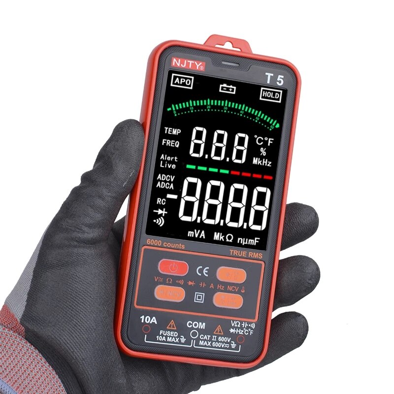 Digital Multimeter 9999 T-RMS 3.5"LCD Color Display DC Voltage Capacitance Ohm Diode multimetro NCV Hz Live wire Tester. 