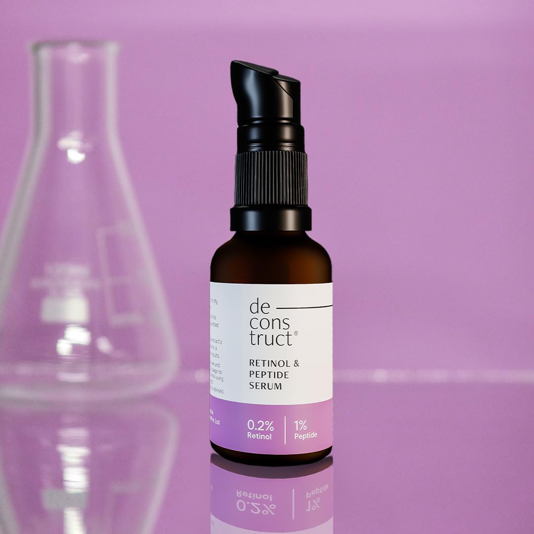 Deconstruct 0.2% Retinol Face Serum With 1% Peptide | Beginner Friendly | Anti Aging, Night Face Serum To Reduce Fine Lines & Wrinkles | For Men & Women | Beginner Friendly | 30 Ml. 