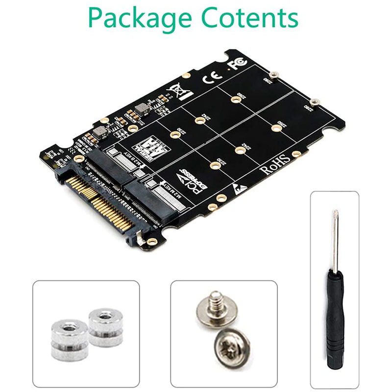 2 In 1 M.2 NVMe SATA U2 M.2 NVME SSD Key M Key B SSD To U.2 SFF-8639 Adapter PCIe M2 Converter Desktop Computer Parts. 