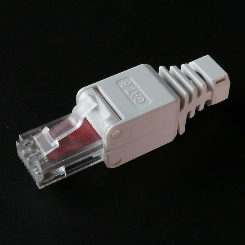White RJ45 Tool-less Connector No Crimp Connectors CCTV Ethernet Cable Head Plug Jessica. 