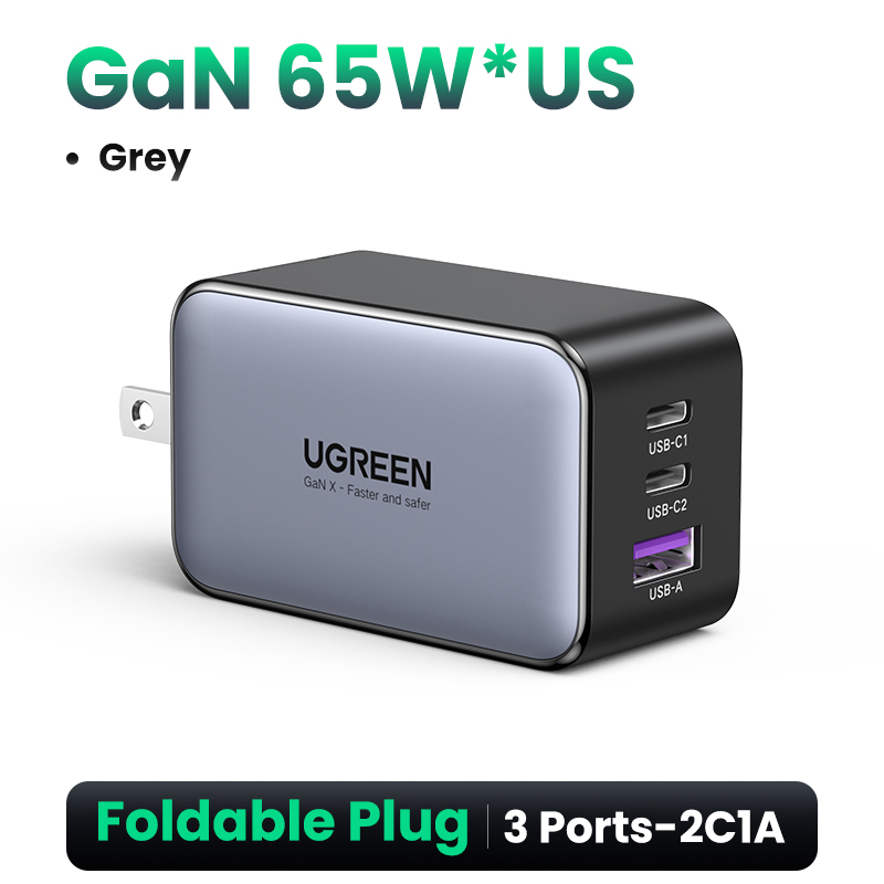 UGREEN GaN 65W USB C Charger Quick Charge QC4.0 QC PD3.0 PD USB C Type C Fast USB Wall Charger Adapter. 