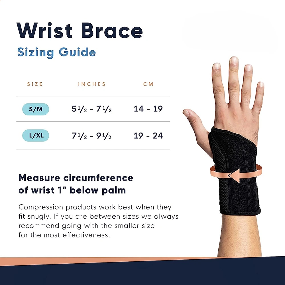 Copper Compression Wrist Brace - Copper Infused Adjustable Wrist Support Splint for Men And Women 1Pair LEFT. 