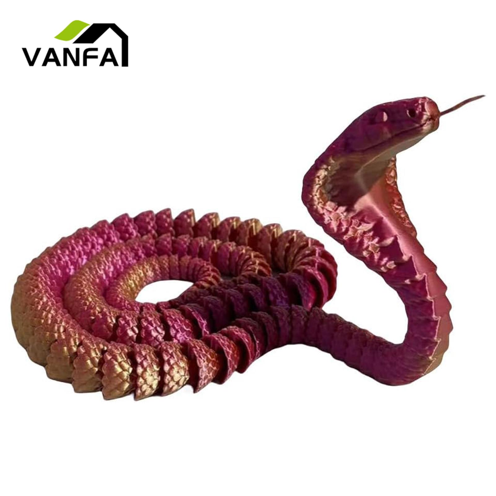 3d Printed Snake Toy Flexible Snake Action Figure Articulated Animal Model for Kids Adults Desktop Decor Gift 3d Printed Multi-jointed Movable Snake Figurine. 