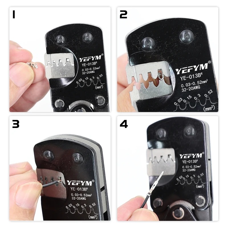 JST DuPont Terminals XH2.54/PH2.0/ZH1.5/SH1.0/ DuPont 2.0/2510 Pliers YE-013BR Mini Crimping Tools 0.03-0.52mm²/32-20AWG. 