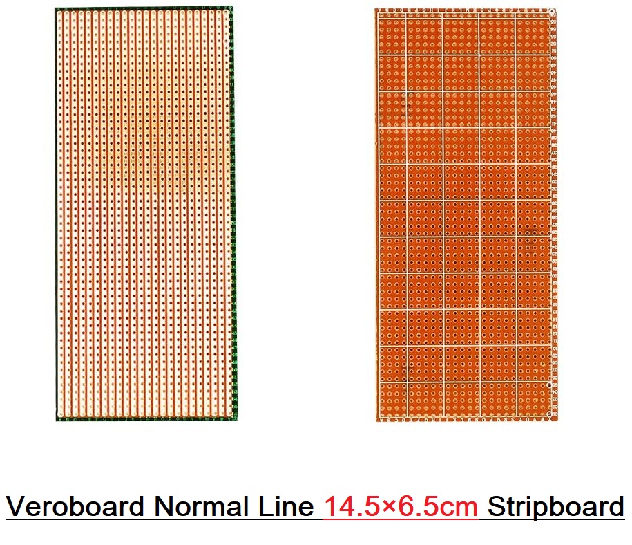 LINE TYPE VERO BOARD Veroboard Normal Line 14.5×6.5cm Stripboard PCB Printed Circuit Board For Prototyping Designing Weld Soldering Arduino Cables Connectors DIY. 