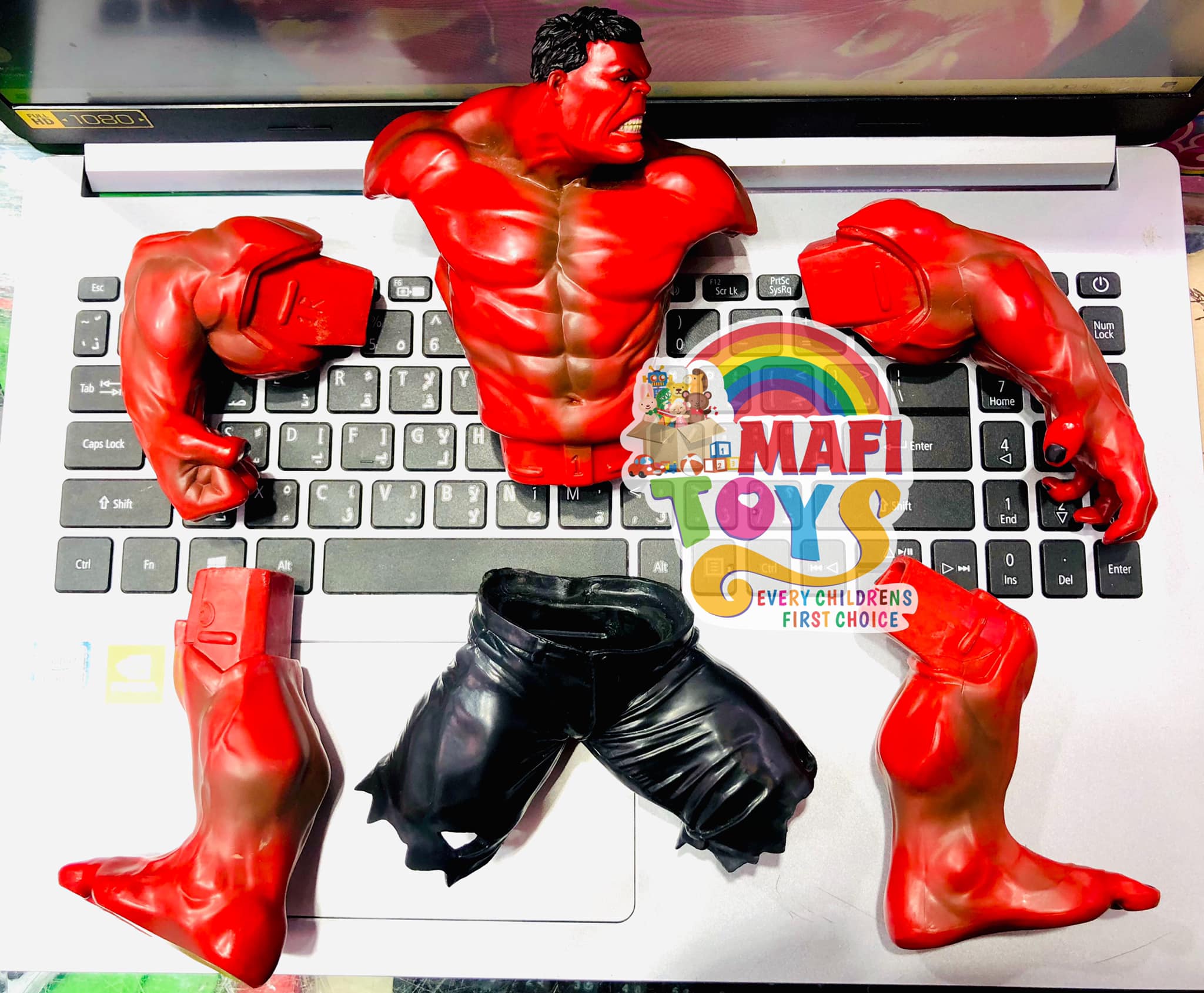 Red Hulk Rubber Figure Video Game Character. 