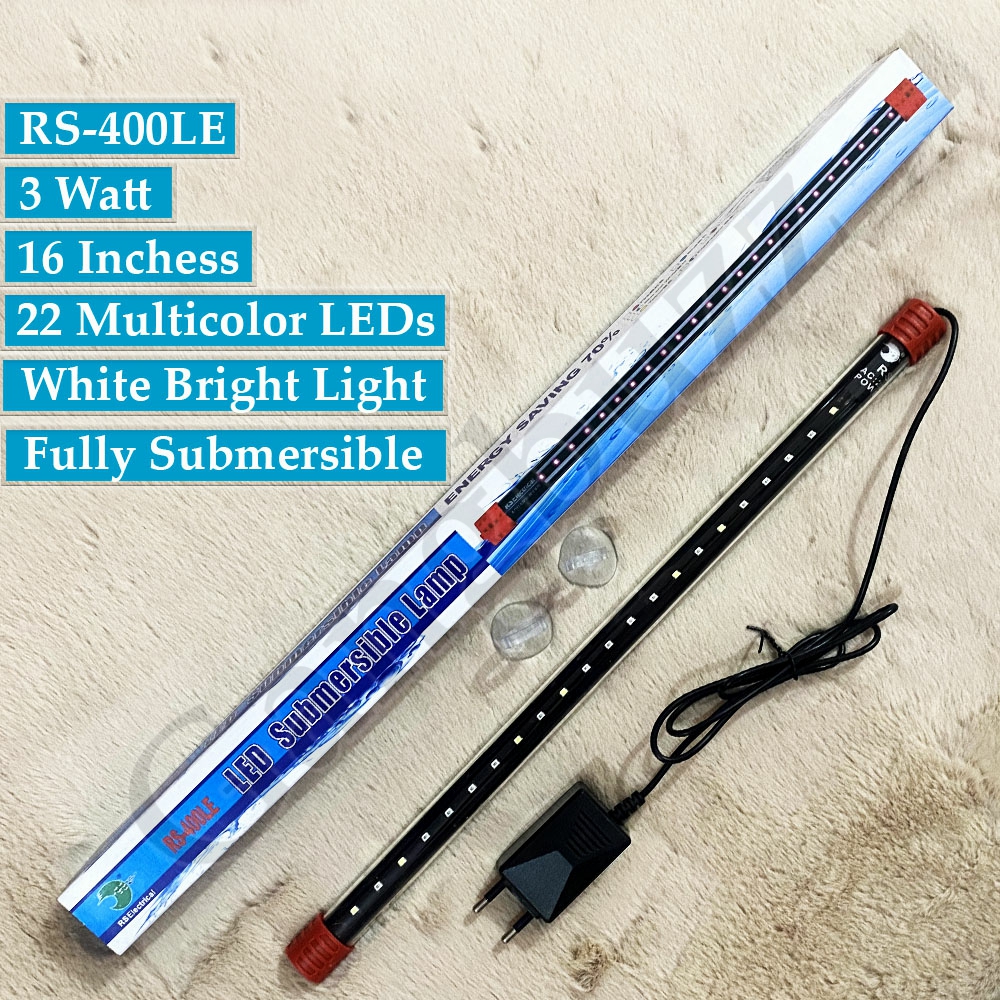 RS Submersible Aquarium LED Light (12 inch To 24 Inch) - 4 Variations - Multicolor Underwater Lights For Both Freshwater and Seawater Tanks. 