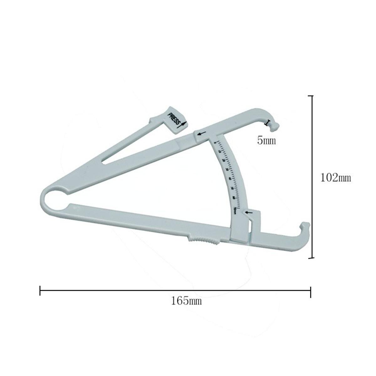 Caliper Tool Tester With Measure Chart for Accurate Skinfold Body Fat Percentage-white