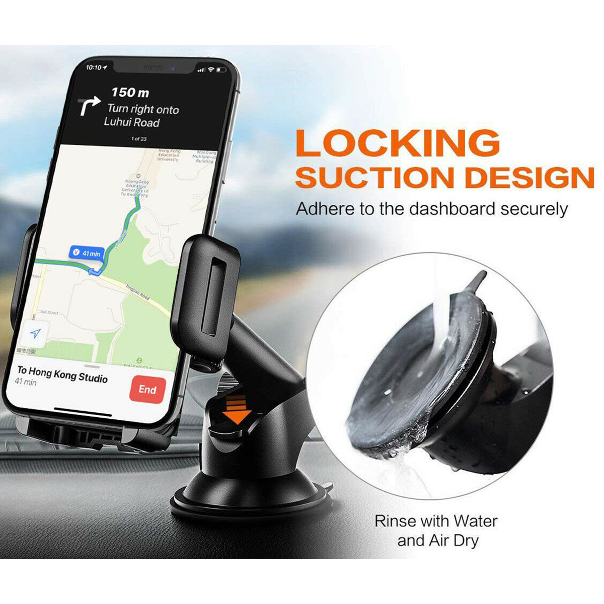 360° Rotating In Car Suction Mobile Phone Holder Stand Windscreen Universal Super Strong Car Mount. 