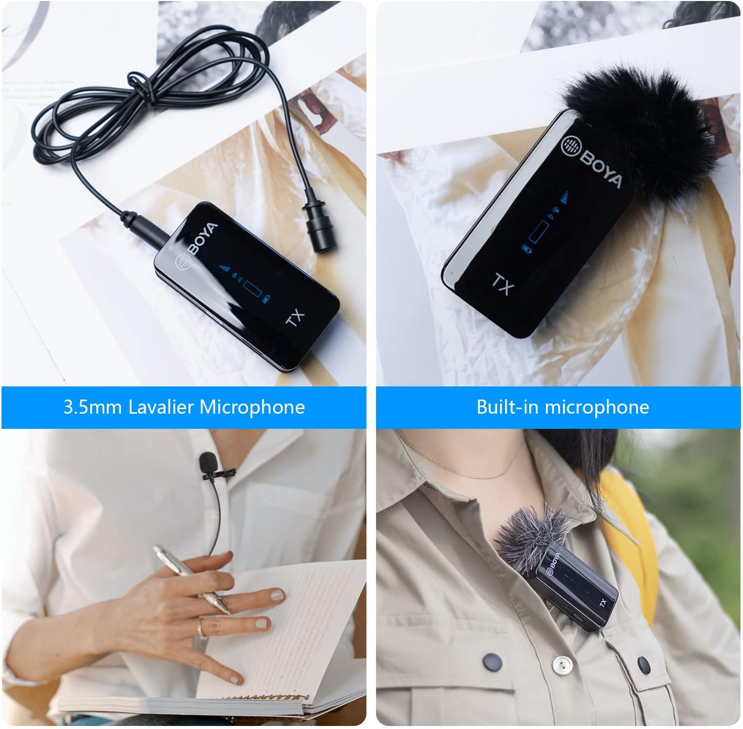 BOYA BY-XM6-K2 2.4GHz Ultra-compact Wireless Microphone System Kit. 
