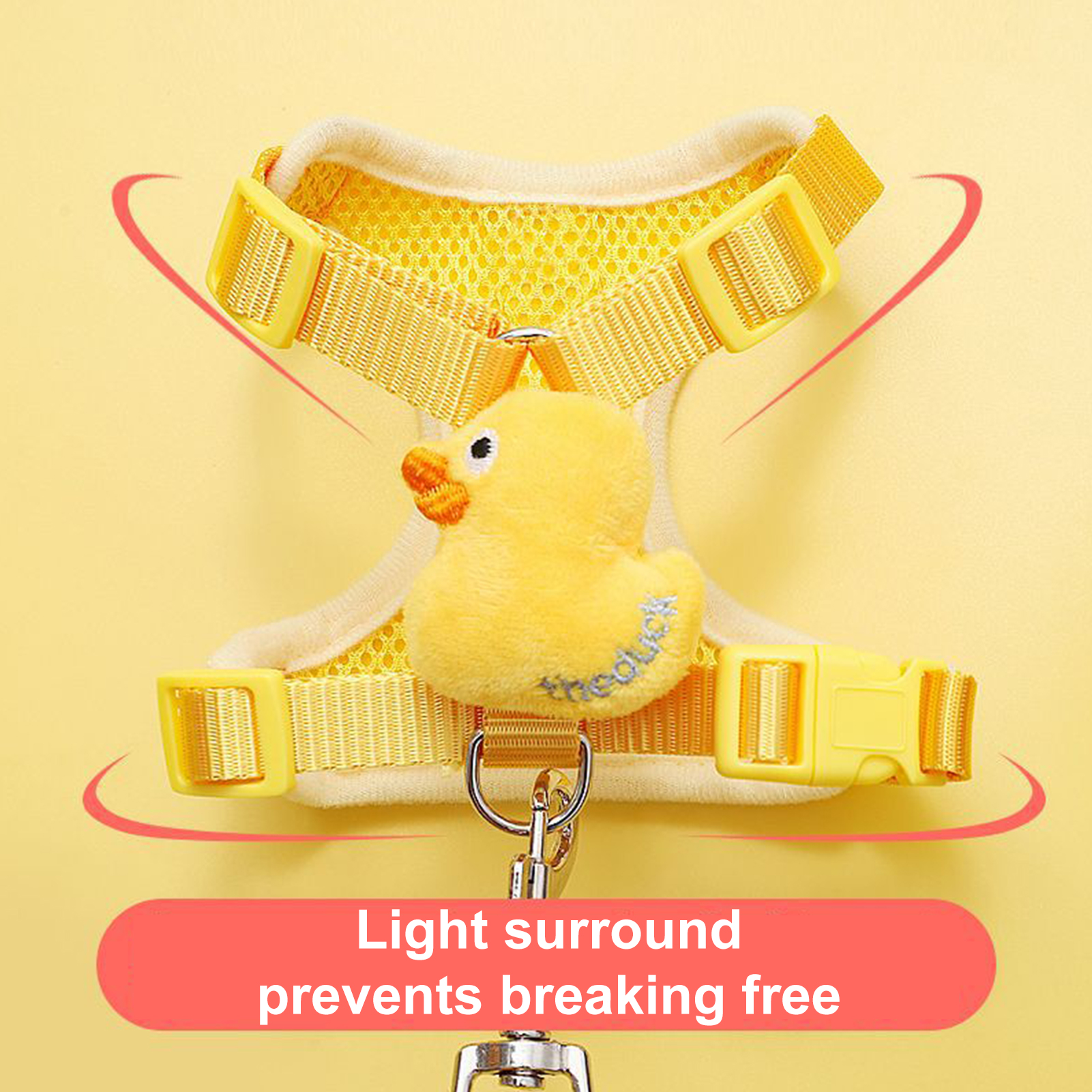 There are only 4 steps to put on the pet harness. Very easy to wear. Simply open the harness, slide your pet's front legs through the harness, then close and buckle it again, attach the harness with the double rings, and you're done!. 