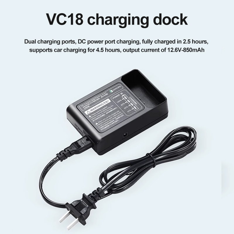 Godox VC-18 Charger AC Charger for Godox VB18 Li-ion Battery Ving V850 V850 II V860II-S V860C V860II Speedlite Flash. 
