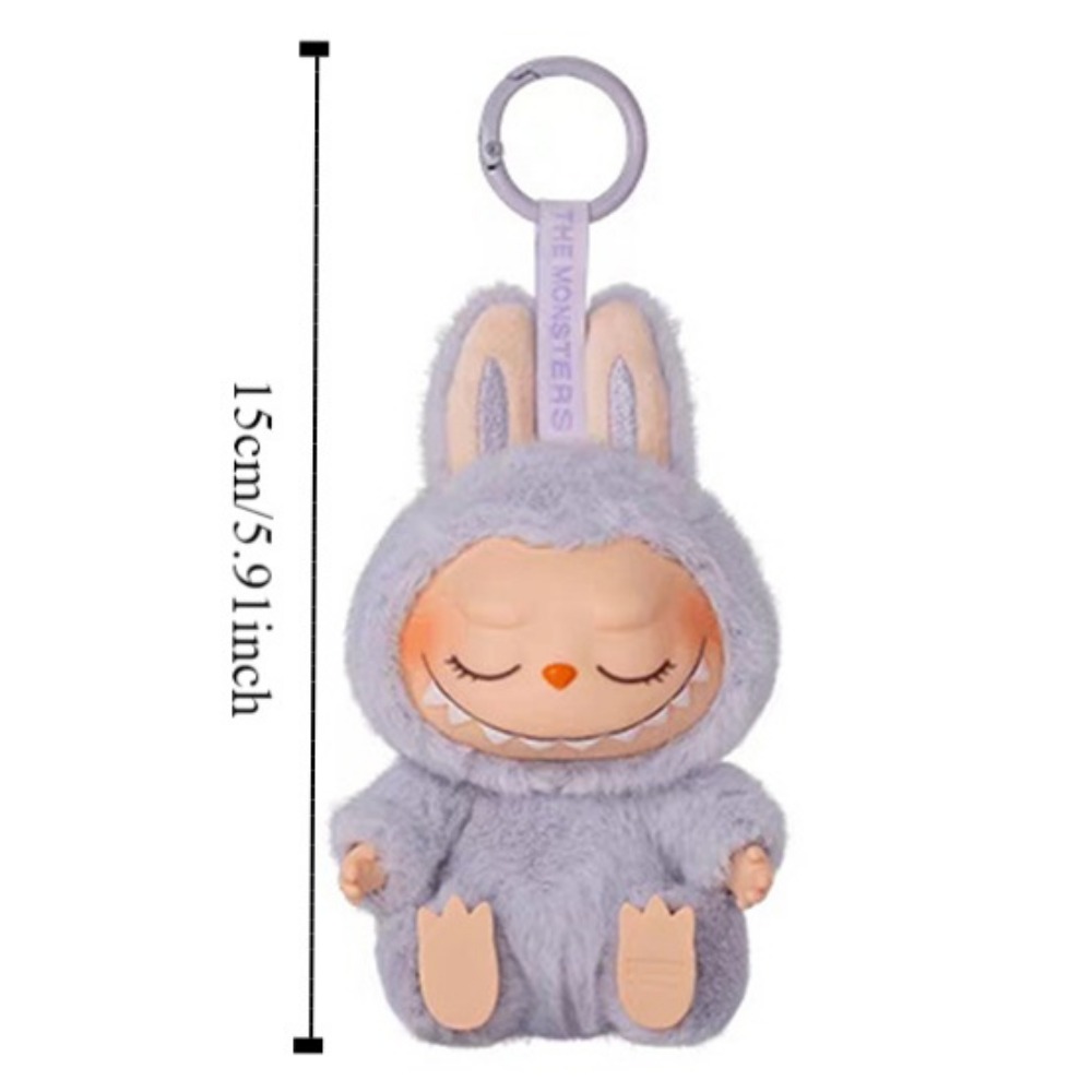 Desktop Decoration Have a Seat Labubu Plush Figure Keychain Pop Mart V.2 Series Sitting Party Labubu Model Sitting Posture 15cm Labubu Have a Seat Toy Kids. 