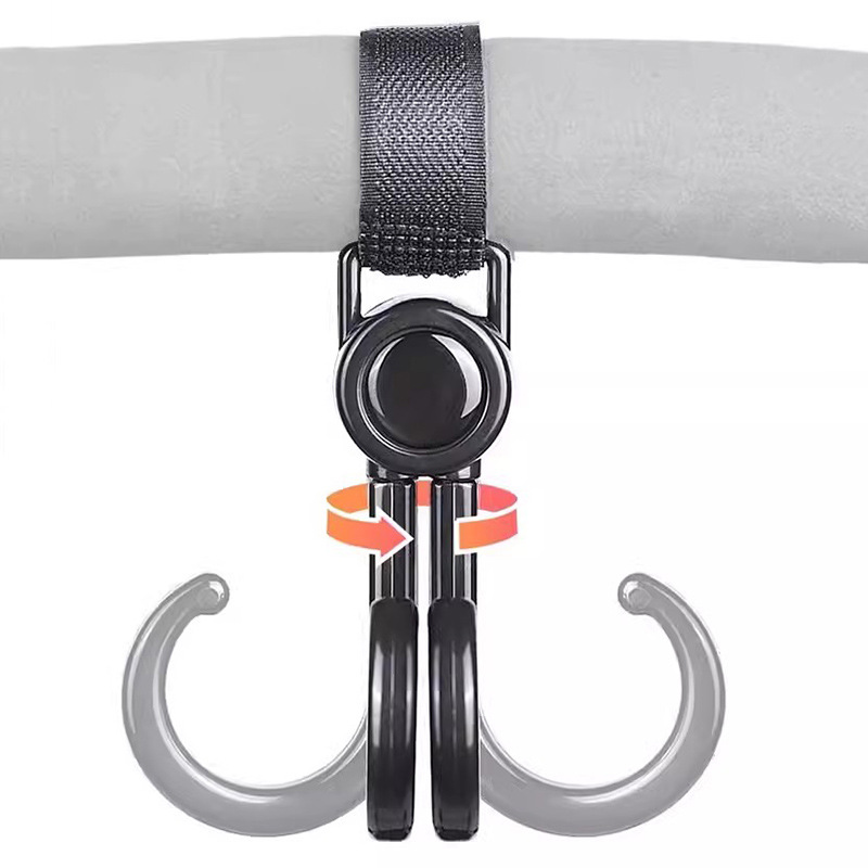 Bicycle or Scooter Bag Hanger Hook Punching Hanging Universal front Adhesive Outdoor Hanger Hooks Rotate Stroller Baby Car Shopping Cart Hooks Bag Hook. 