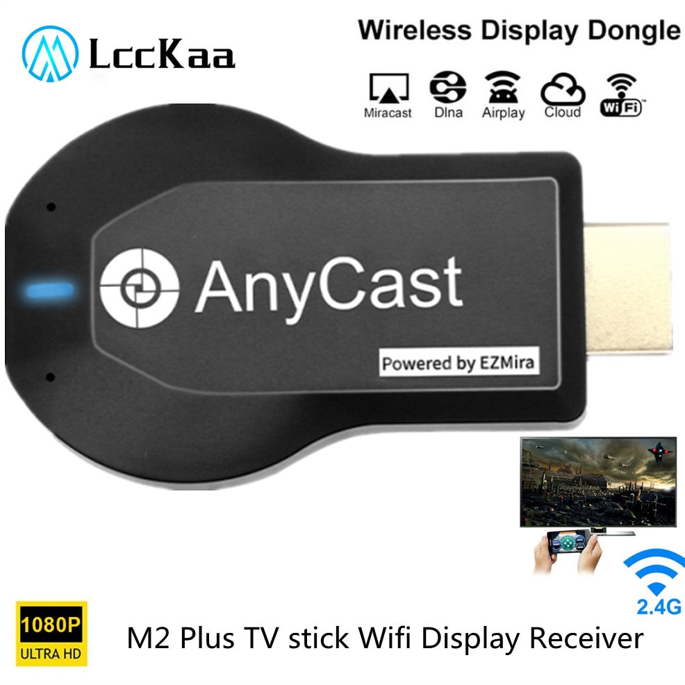 LccKaa M2 Plus TV stick Wifi Display Receiver DLNA Miracast Airplay Mirror Screen HDMI-compatible Android IOS Mirascreen Dongle. 