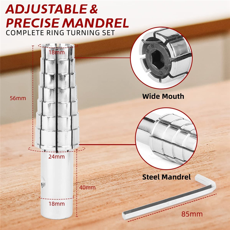 Expanding Stainless Steel Ring Mandrel Replacement with Hex Key-Heavy Duty Ring Shaper Tool for Ring Turning and Ring Making7.5-10.5. 